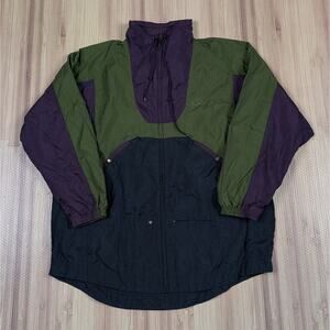 90s Nike Swoosh Logo Windbreaker Full Zip Anorak Parka Jacket Mens Size M/LARGE